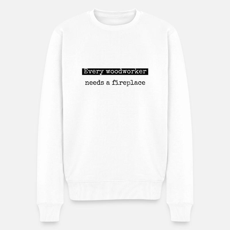 carpenter jokes chainsaw carpenter tools - Männer Premium Bio Pullover - Weiß
