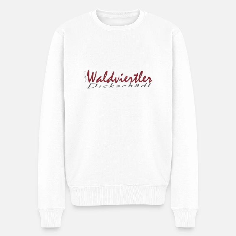 Waldviertler Dickschädl - Männer Premium Bio Pullover - Weiß