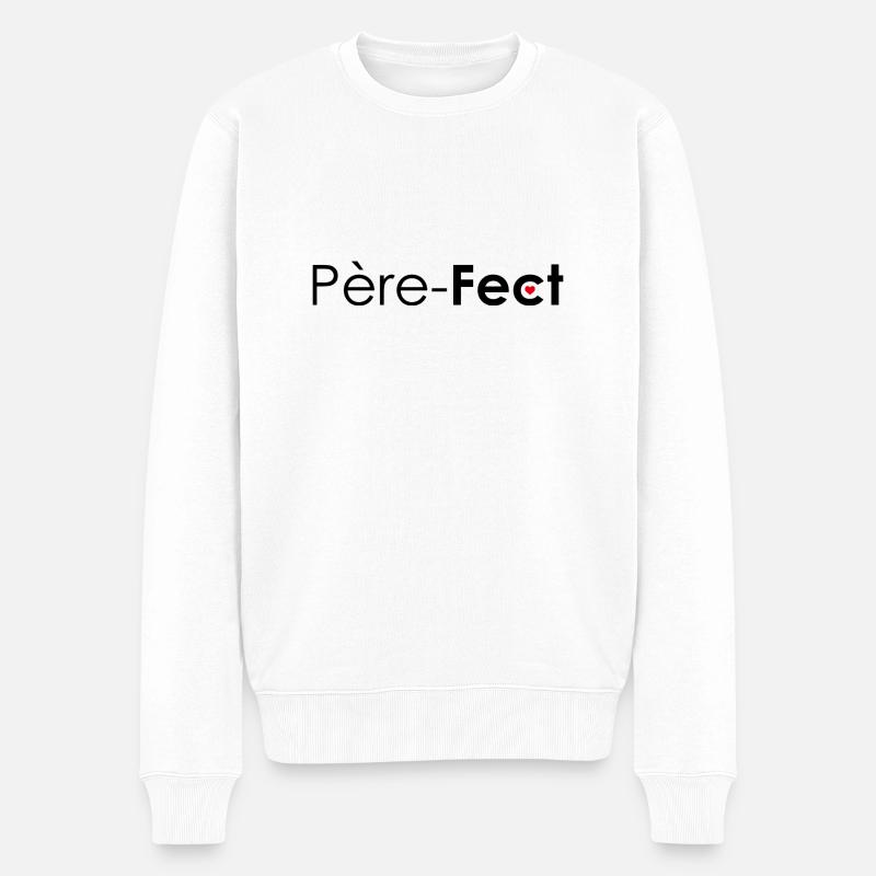 Père fect ! PERE FECT PERFECT - Pull Premium bio Homme - blanc