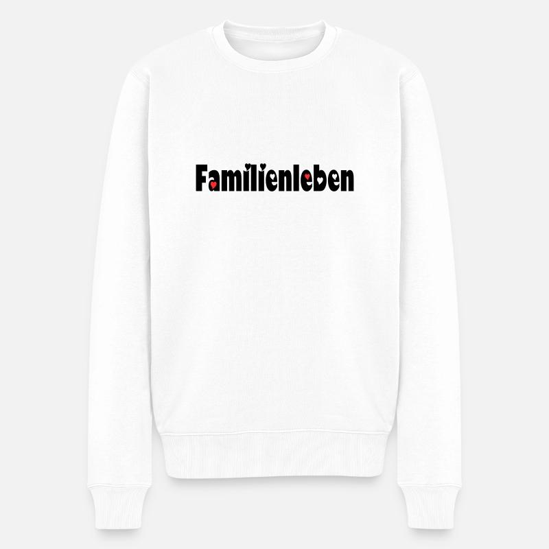 familienleben - Männer Premium Bio Pullover - Weiß