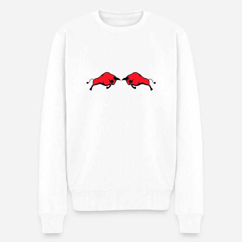 stiere - Männer Premium Bio Pullover - Weiß