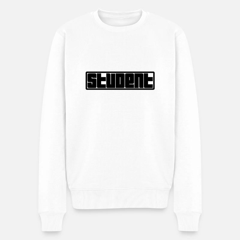 Student Logo - Männer Premium Bio Pullover - Weiß