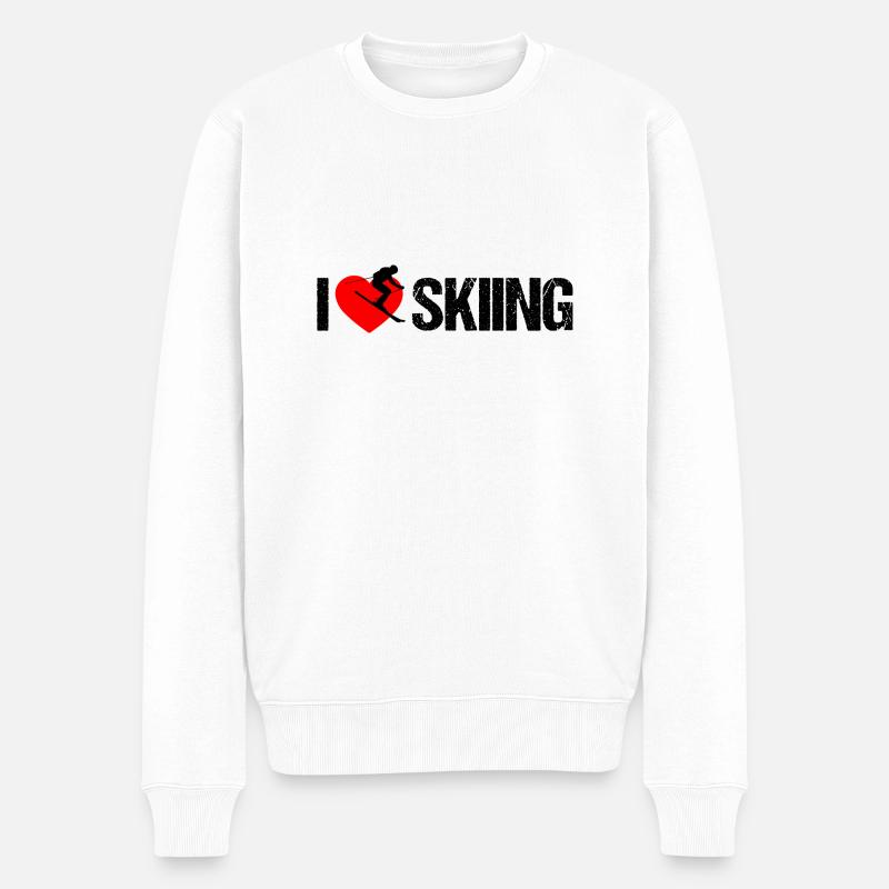 J’adore le ski - Pull Premium bio Homme - blanc
