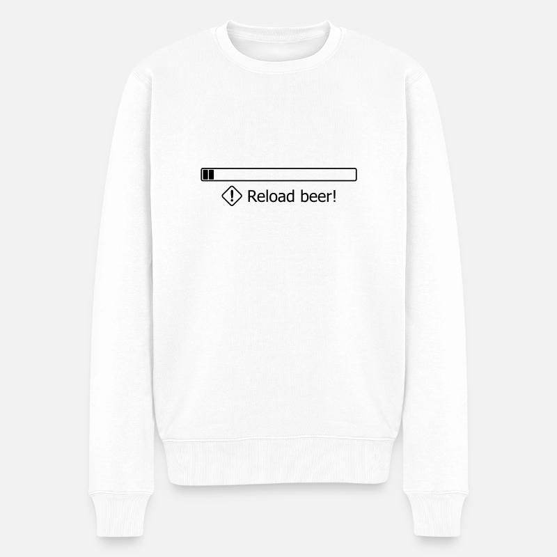 Reload beer! - Männer Premium Bio Pullover - Weiß