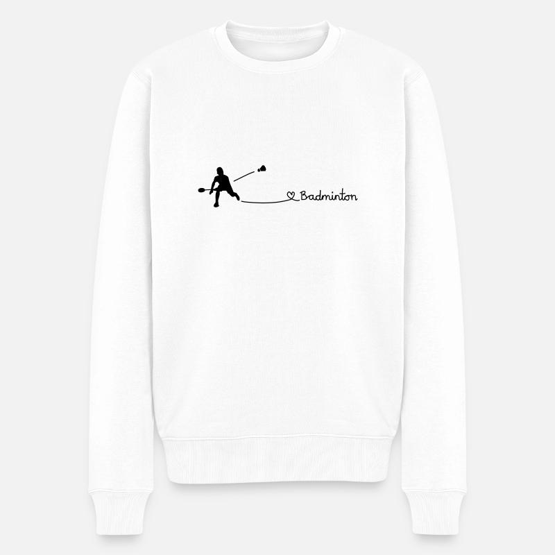 Love Badminton - Männer Premium Bio Pullover - Weiß