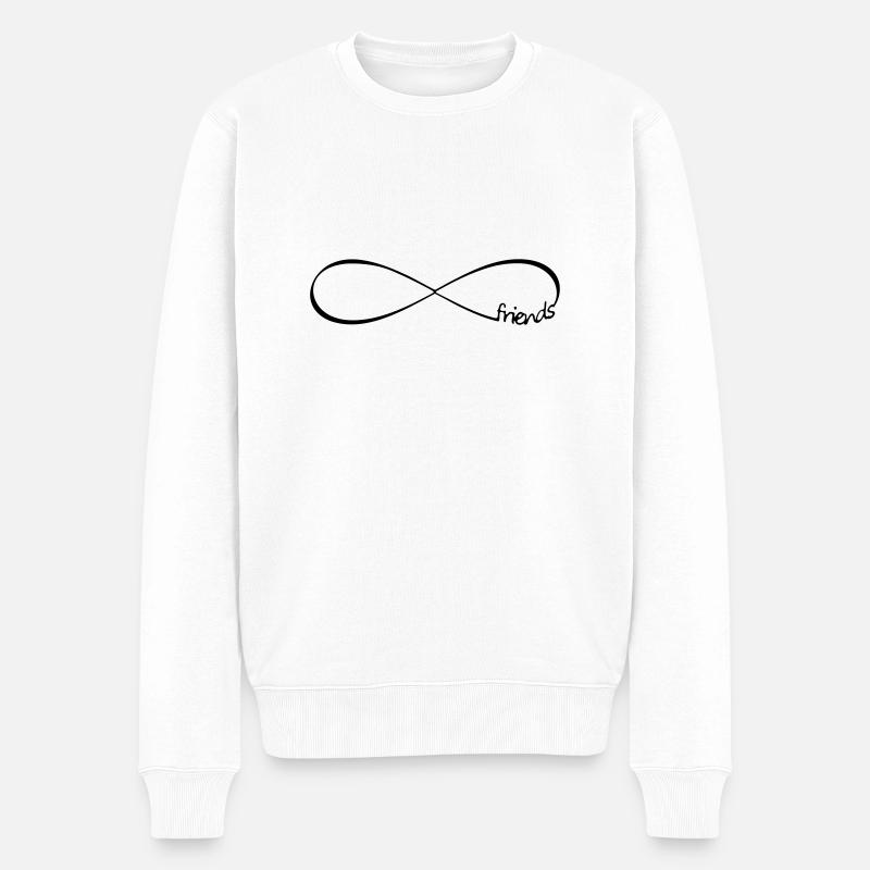 amis Infinity - Amitié Symbole amis - Pull Premium bio Homme - blanc