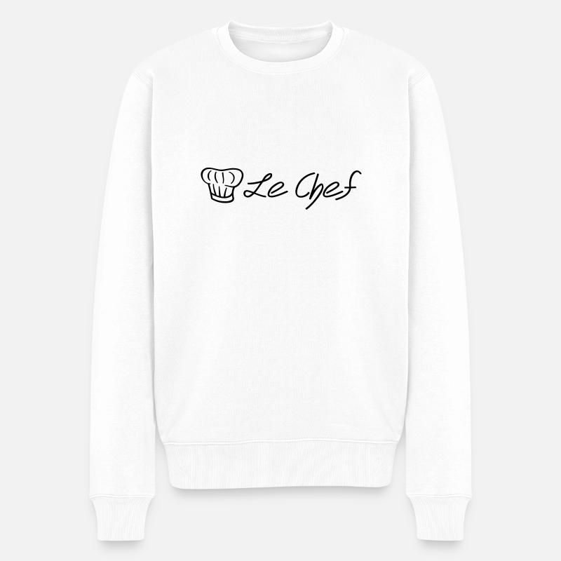 le_chef__f1 - Männer Premium Bio Pullover - Weiß