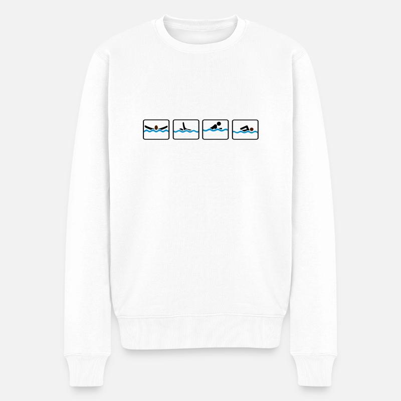 swimming - Männer Premium Bio Pullover - Weiß