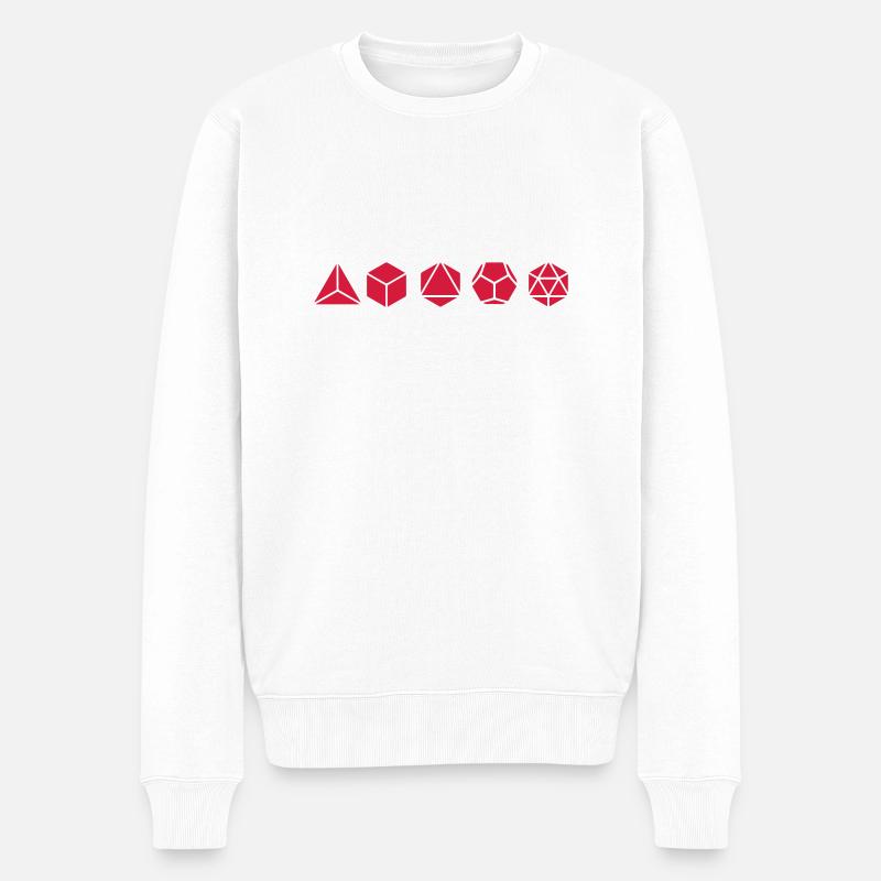 Platonische Körper, Heilige Geometrie, Mathematik - Männer Premium Bio Pullover - Weiß