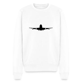 Flugzeug - Männer Premium Bio Pullover - Weiß - Vorne - Thijin (182cm)