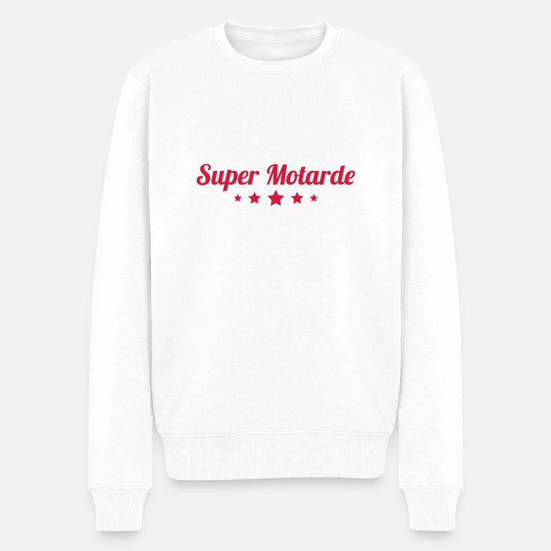 Motarde / Motard / Moto / Biker - Pull Premium bio Homme - blanc