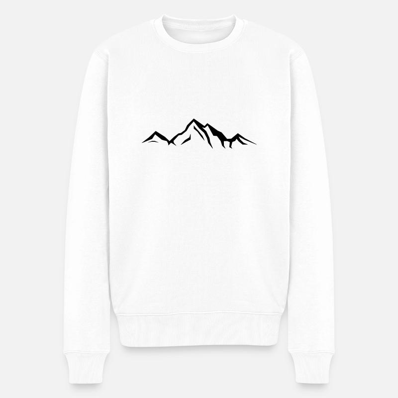 berge_001 - Männer Premium Bio Pullover - Weiß