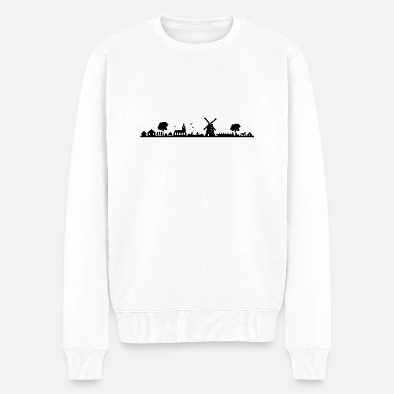 Skyline - Spreewald - Männer Premium Bio Pullover - Weiß