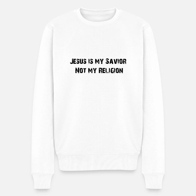 Savior - Männer Premium Bio Pullover - Weiß