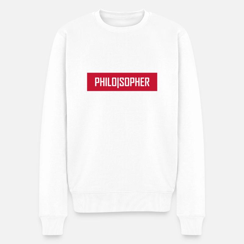 Philosopher - Männer Premium Bio Pullover - Weiß