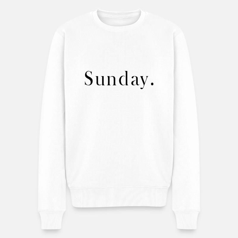 Sonntag - Männer Premium Bio Pullover - Weiß