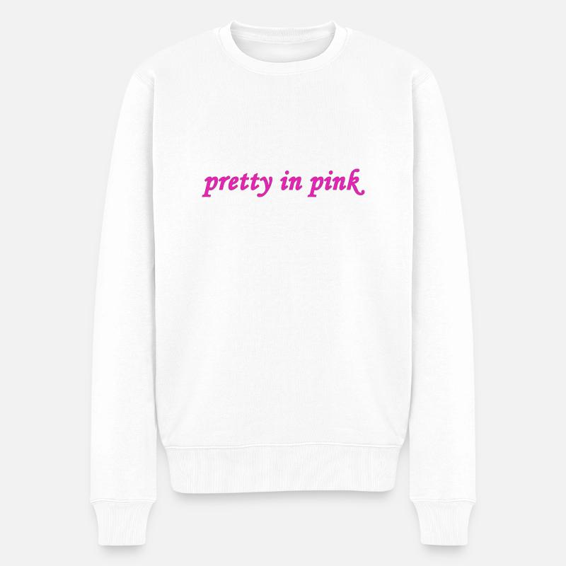 Hübsch in Pink - Männer Premium Bio Pullover - Weiß