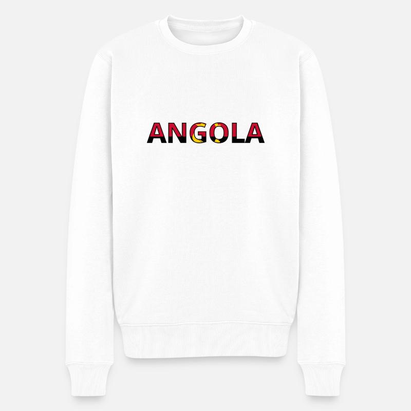Drapeau Angola - Pull Premium bio Homme - blanc