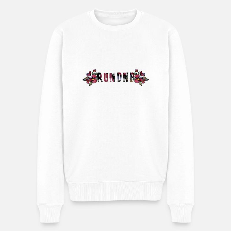 COURIR DNB ROSES - Pull Premium bio Homme - blanc