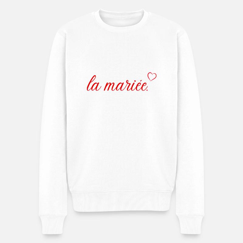 la mariée cœur rouge - Pull Premium bio Homme - blanc
