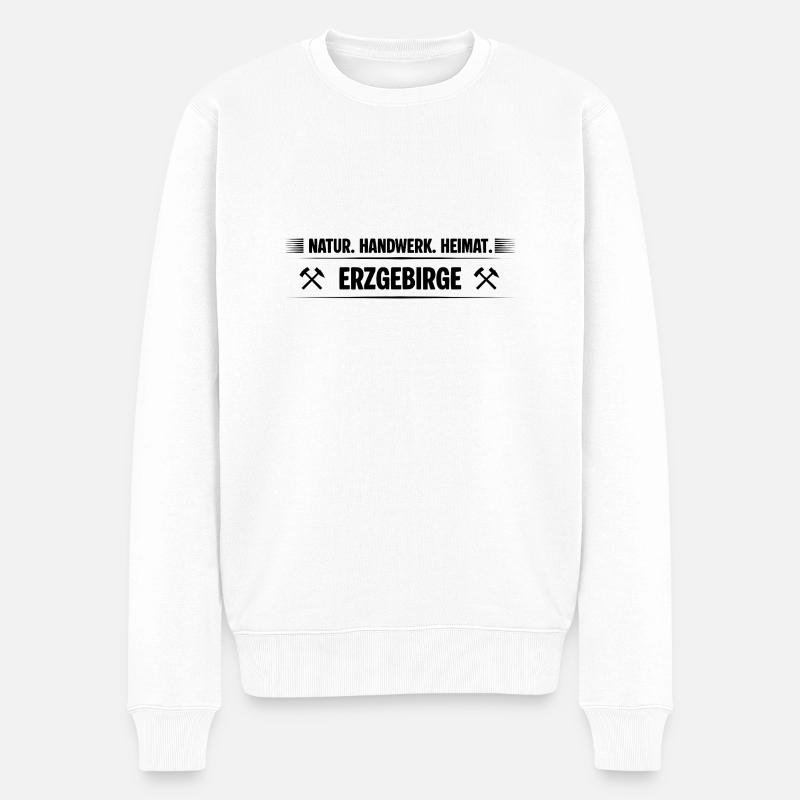 Erzgebirge Handwerk - Männer Premium Bio Pullover - Weiß