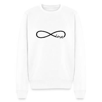 Unendlichkeit - Männer Premium Bio Pullover - Weiß - Vorne - Thijin (182cm)
