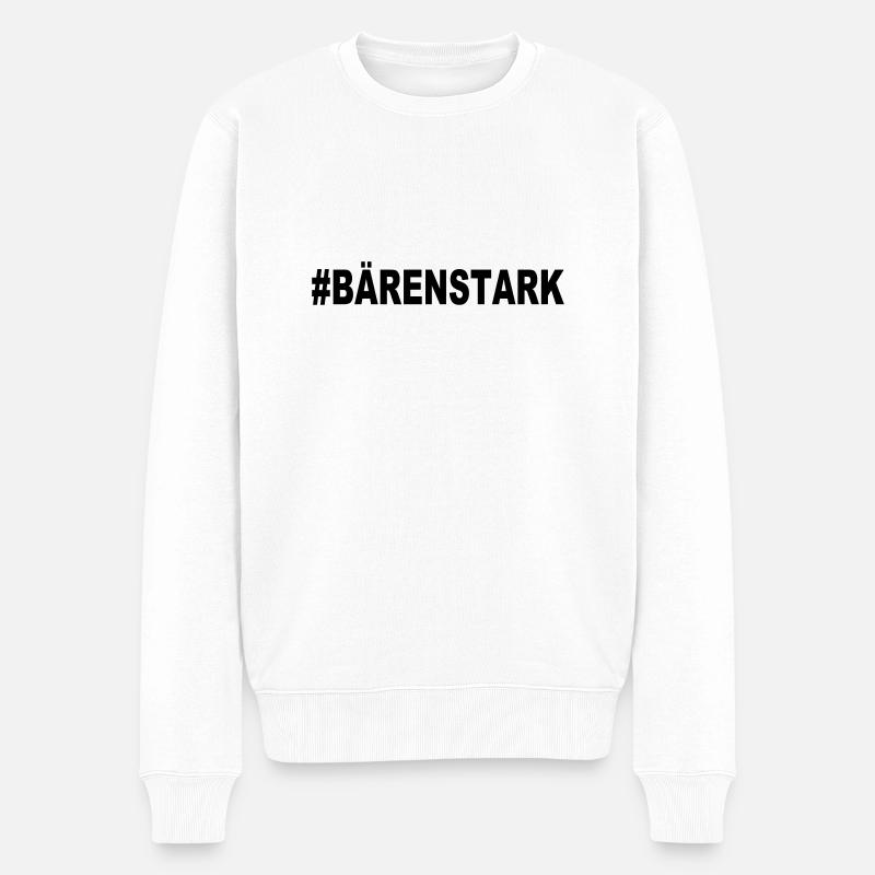 #BÄRENSTARK - Männer Premium Bio Pullover - Weiß