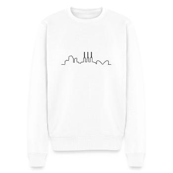 Hannover // Skyline // Silhouette // Skylineshirt - Männer Premium Bio Pullover - Weiß - Vorne - Thijin (182cm)