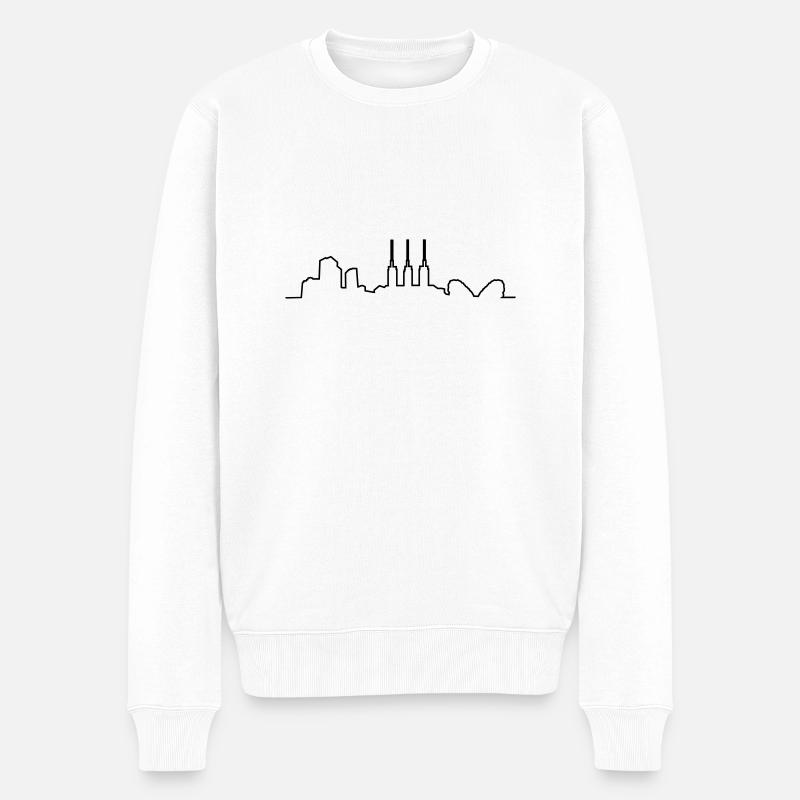 Hannover // Skyline // Silhouette // Skylineshirt - Männer Premium Bio Pullover - Weiß