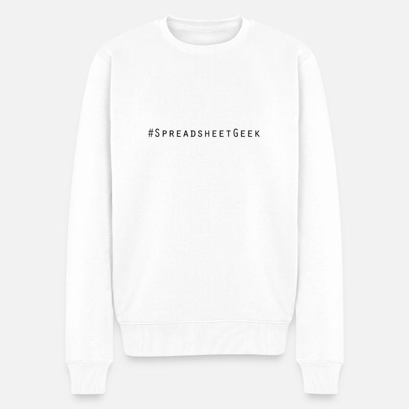 Feuille de calculGeek - Pull Premium bio Homme - blanc