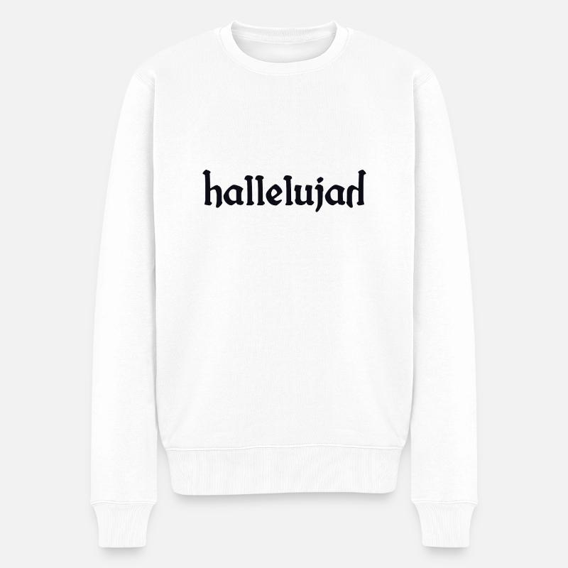 Christliche Sprüche - Männer Premium Bio Pullover - Weiß