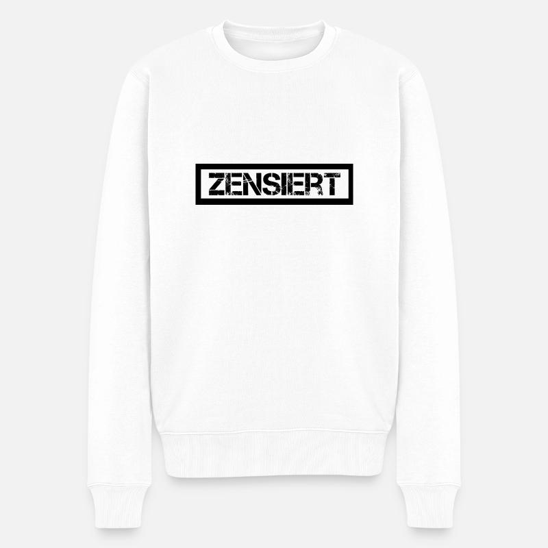 Zensiert Zensurbalken Design Schwarz Weiß - Männer Premium Bio Pullover - Weiß