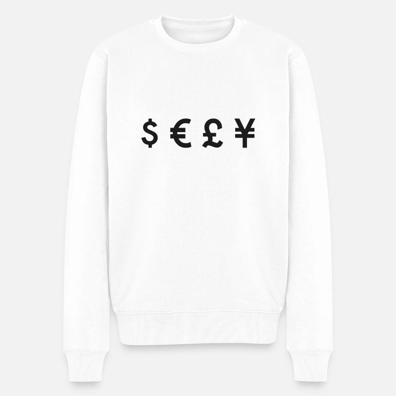 Currecies - Männer Premium Bio Pullover - Weiß