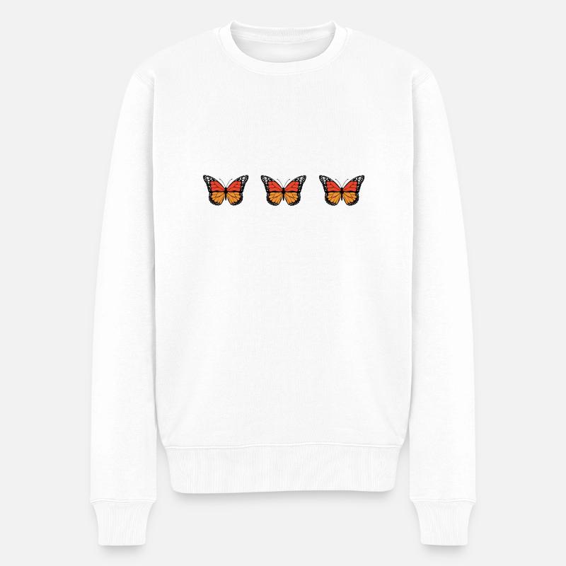 Yellowjackets Jackie Butterfly - Männer Premium Bio Pullover - Weiß