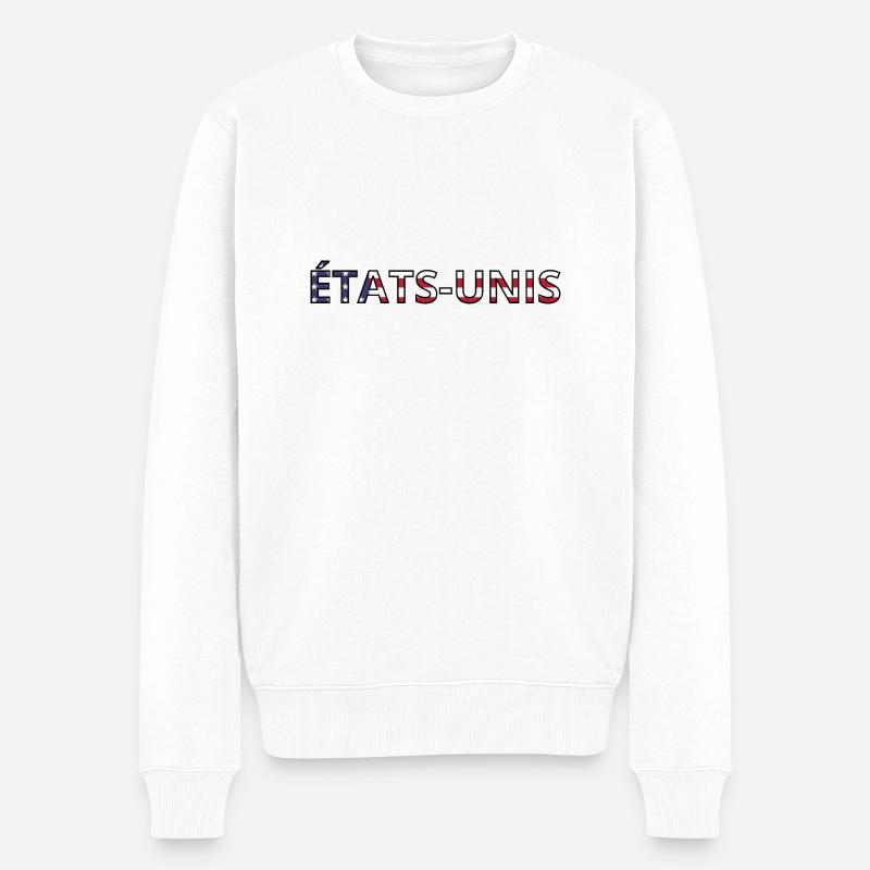 Drapeau États-Unis - Pull Premium bio Homme - blanc