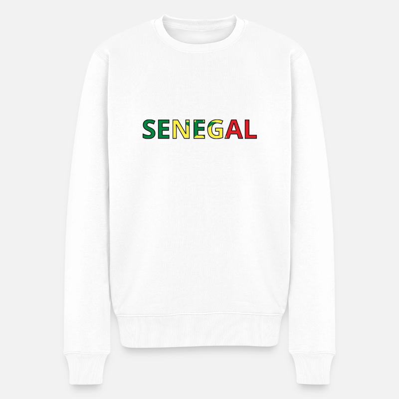 Drapeau Sénégal - Pull Premium bio Homme - blanc