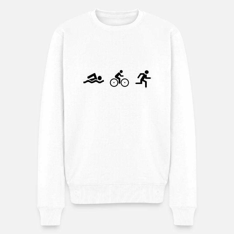 triathlon - Männer Premium Bio Pullover - Weiß