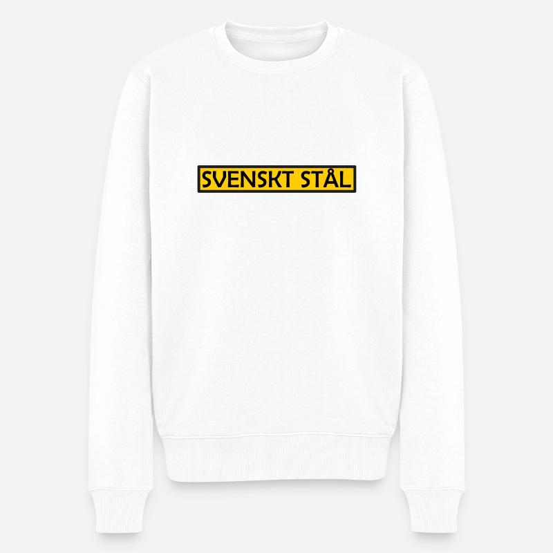 Schwedischer Stahl - Männer Premium Bio Pullover - Weiß