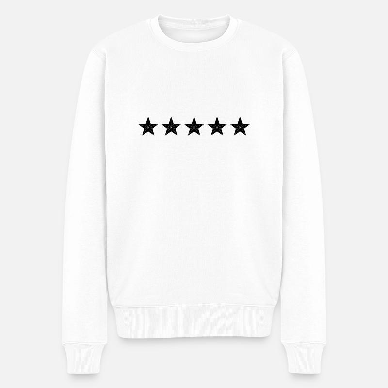 5 Sterne, 3d, 1fb - Männer Premium Bio Pullover - Weiß