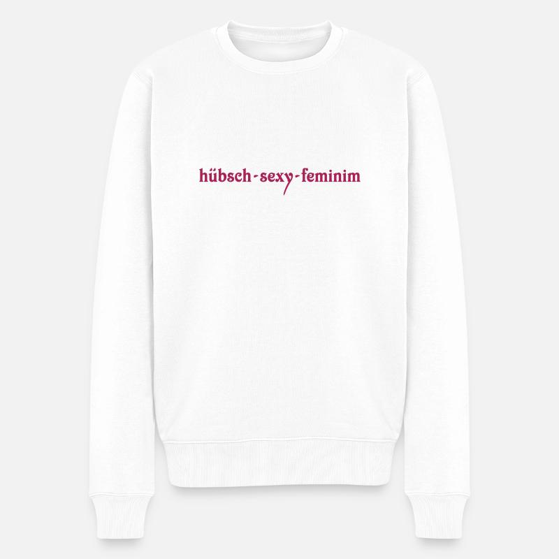 hübsch sexy feminim - Männer Premium Bio Pullover - Weiß