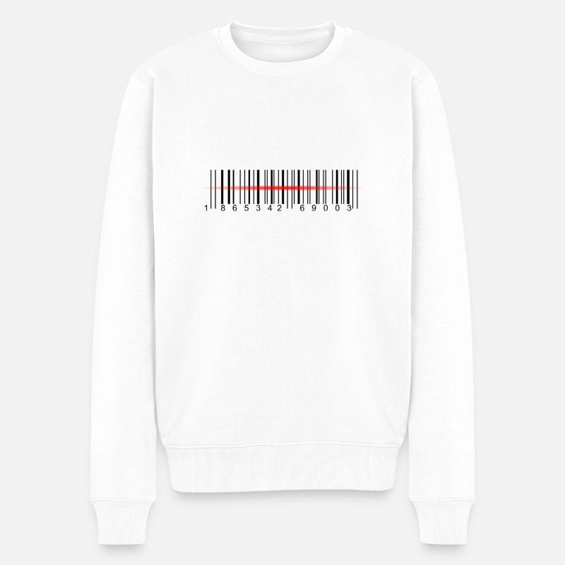 Barcode Scanner - Männer Premium Bio Pullover - Weiß