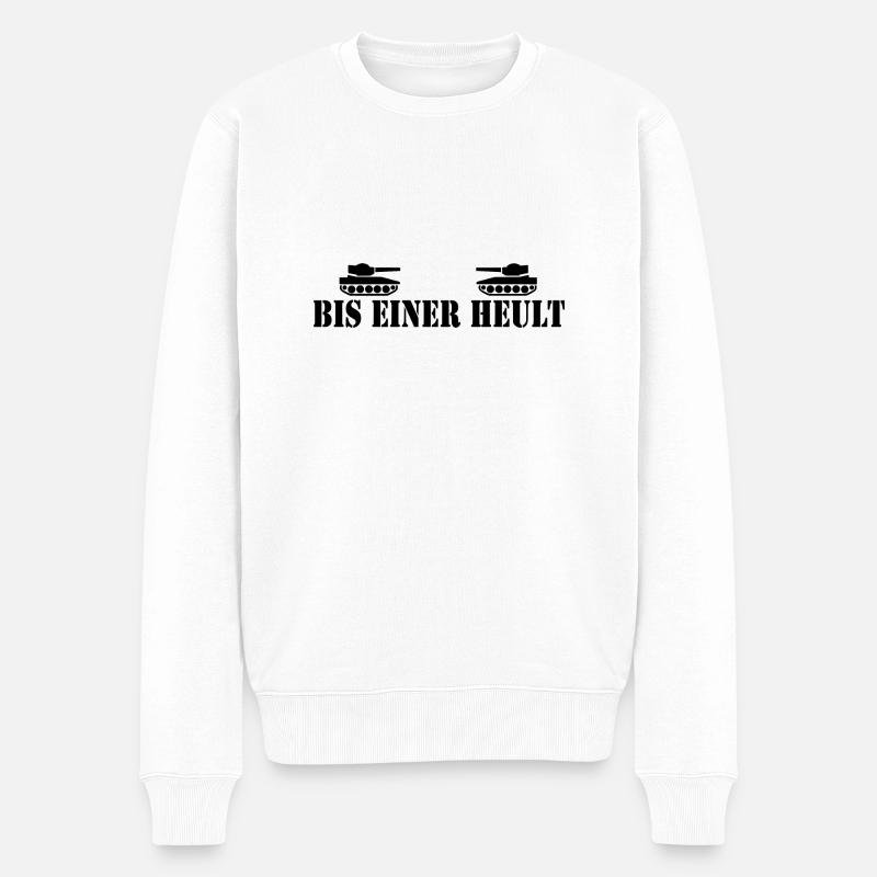 bis einer heult - Männer Premium Bio Pullover - Weiß