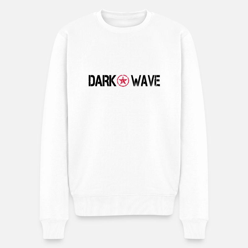 dark wave - Männer Premium Bio Pullover - Weiß