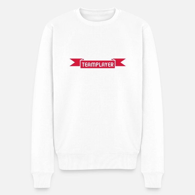 Teamplayer - Männer Premium Bio Pullover - Weiß