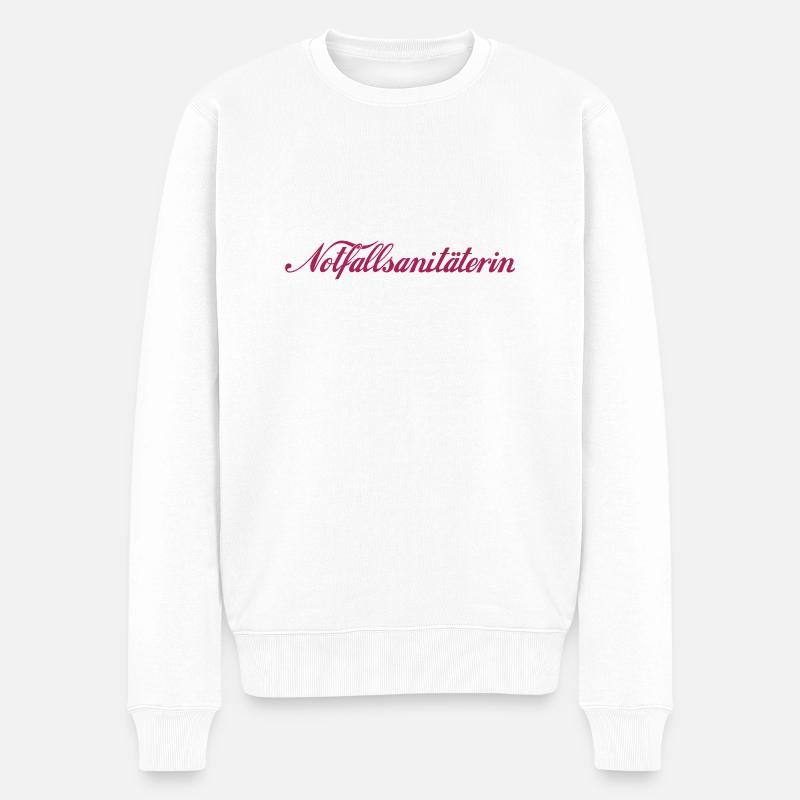 Notfallsanitäterin - Männer Premium Bio Pullover - Weiß