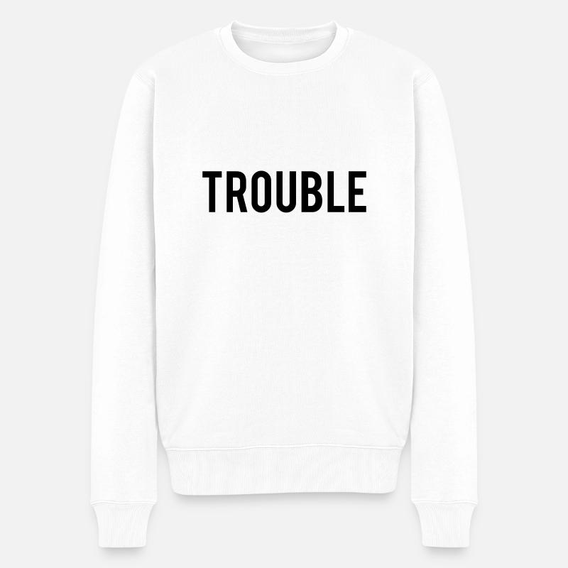 Double Trouble - Pull Premium bio Homme - blanc