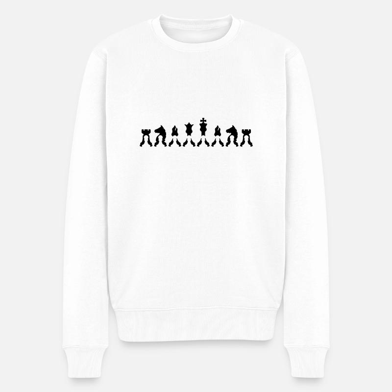 Bauer Figuren Schach - Männer Premium Bio Pullover - Weiß
