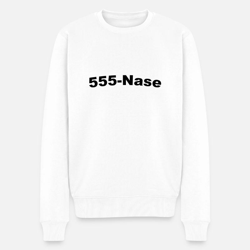555-Nase - Männer Premium Bio Pullover - Weiß