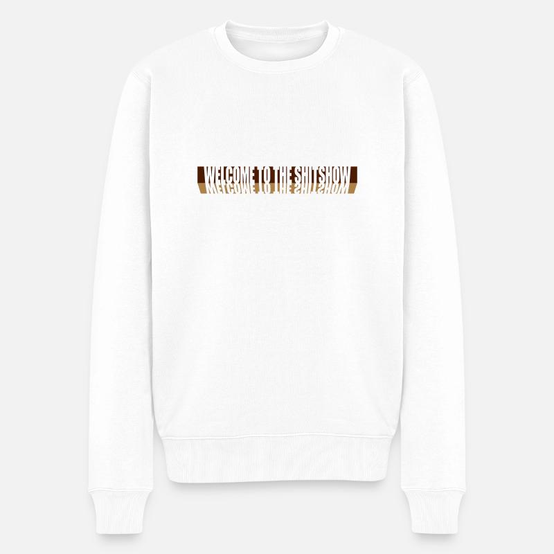 Spiegelung Welcome Shitshow - Männer Premium Bio Pullover - Weiß