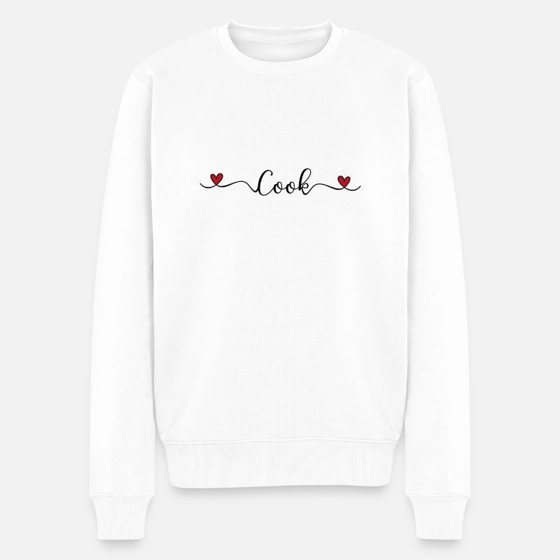 Koch - Männer Premium Bio Pullover - Weiß